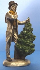 Hudson Pewter Villagers ~ MR. DANIELS  ~ BUYING A CHRISTMAS TREE -  #5930