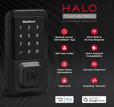Kwikset Matte Black HALO Touchscreen WI-FI Enabled Smart Lock {99390-004}