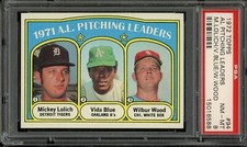 1972 Topps Baseball #94 A.L. Pitching Leaders PSA 8