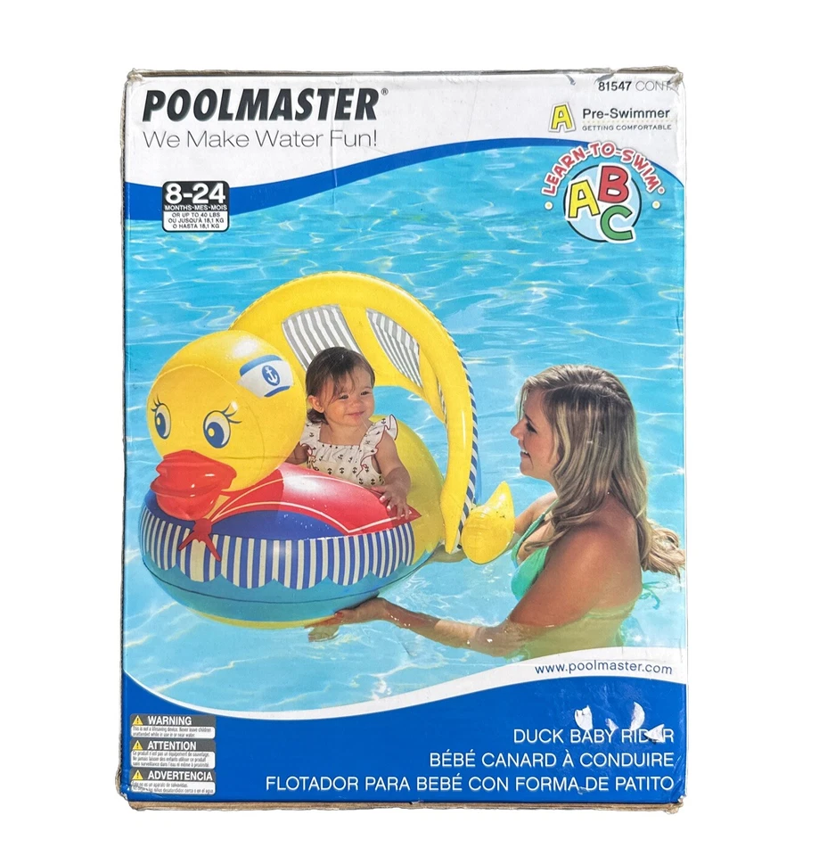 Poolmaster Inflatable Baby Duck Rider 81547 Pool Toy Summer Party 36” x 32” - Image 3 of 4