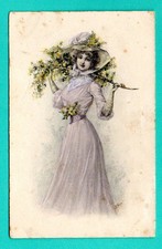 WOMAN BY A. WATZAL VINTAGE POSTCARD 712