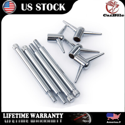 Set of 4 Steel and Chrome 1/4''-20 Valve Cover Wing Y Top Bolts 5/8'' long thread