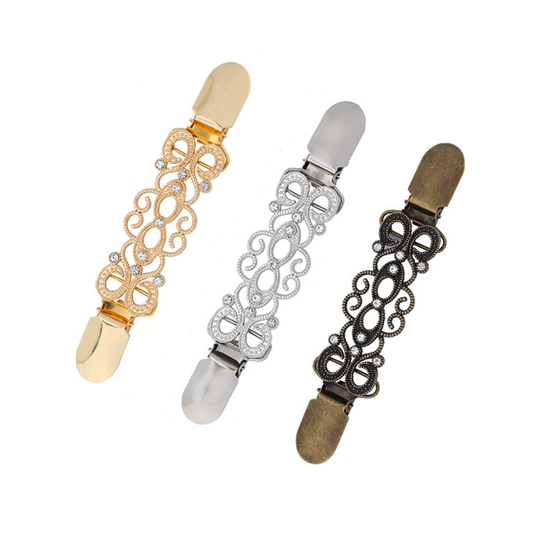 Sweater Clip Vintage Scarf Buckle Women's Diamond Brooch Cardigan Collar Jewelry-image