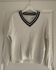 MAJE Pull Écru Col V Taille 1