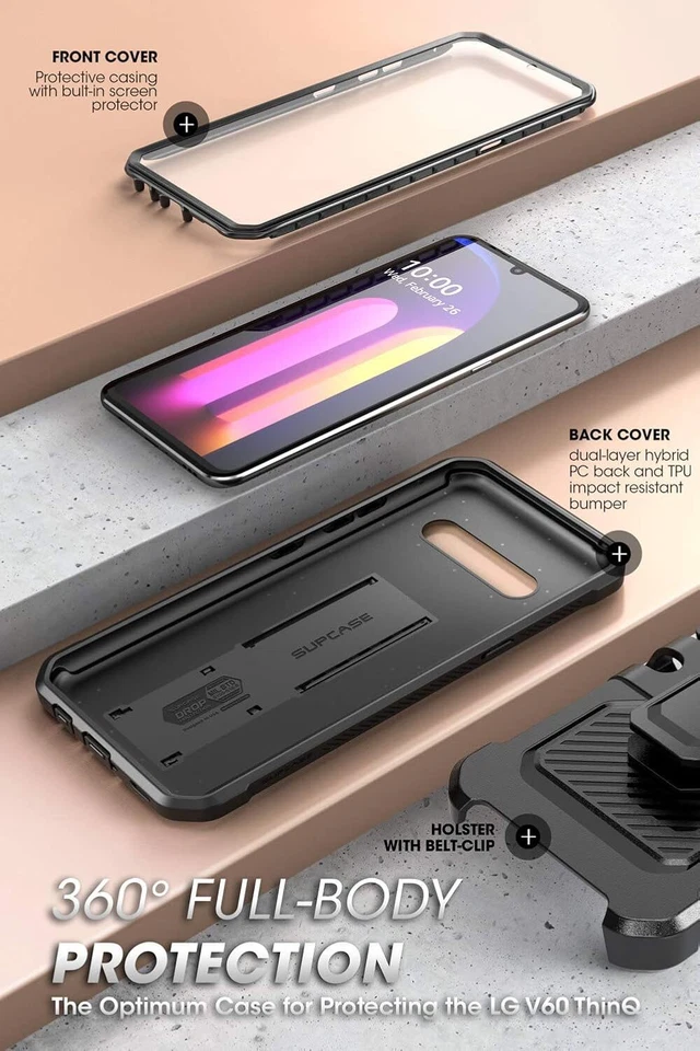 Funda LG V60 ThinQ 2020 SUPCASE cuerpo completo protector de pantalla incorporado + funda Foto 2 de 4