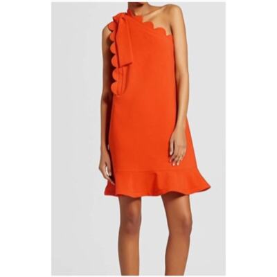 Victoria Beckham x Target One Shoulder Orange Dress Size Small | eBay