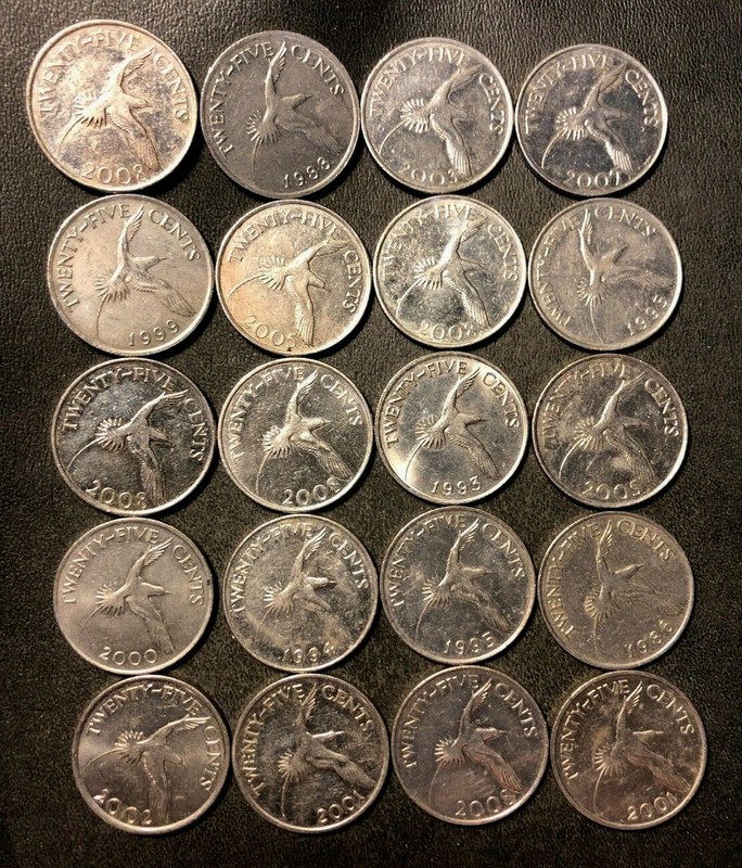 Old Bermuda Coin Lot - 25 CENT - 20 Excellent Coins - Lot #U10