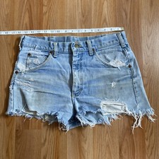 Vintage Lee Rider Jeans Cutoff Shorts Sz 31 Made in USA Distressed