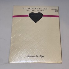 Vtg Victorias Secret Lasting Luxuries Control Top Pantyhose Almost Black Small