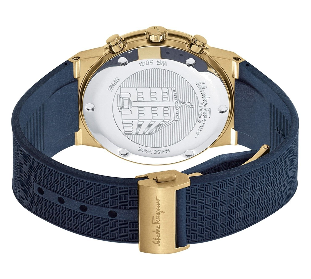 Salvatore Ferragamo 腕時計 Ferragamo Sapphire chronograph SFME00221 Men's Watch Gold Blue