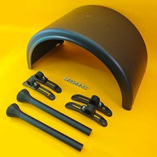 Twin Wheel Round Mudguard + Brackets & Wing Stays 860X450mm Plastic Domar Trucks