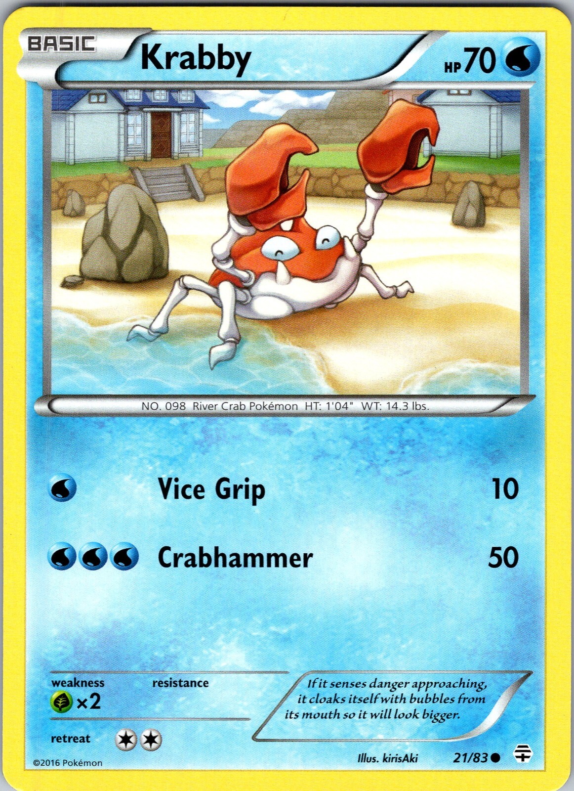 Pokemon TCG Krabby XY Generations 21/83 Regular Common Card NM