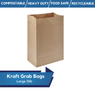Braune Papiertüten ohne Griffe Kraft Lebensmittel Tragetaschen zum Mitnehmen SOS Wundertüten
