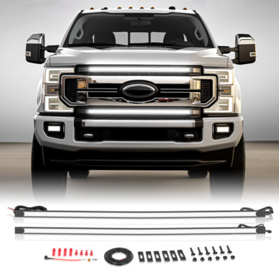 For 2017-2022 Ford Super Duty F-250 LED Grill Accent Lights Bar DRL Grille Light