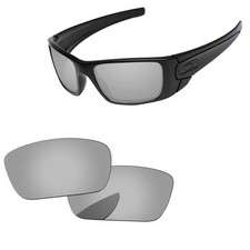 Lenslog Silver Chrome Polarized Replacement Lenses For-Oakley Fuel Cell OO9096