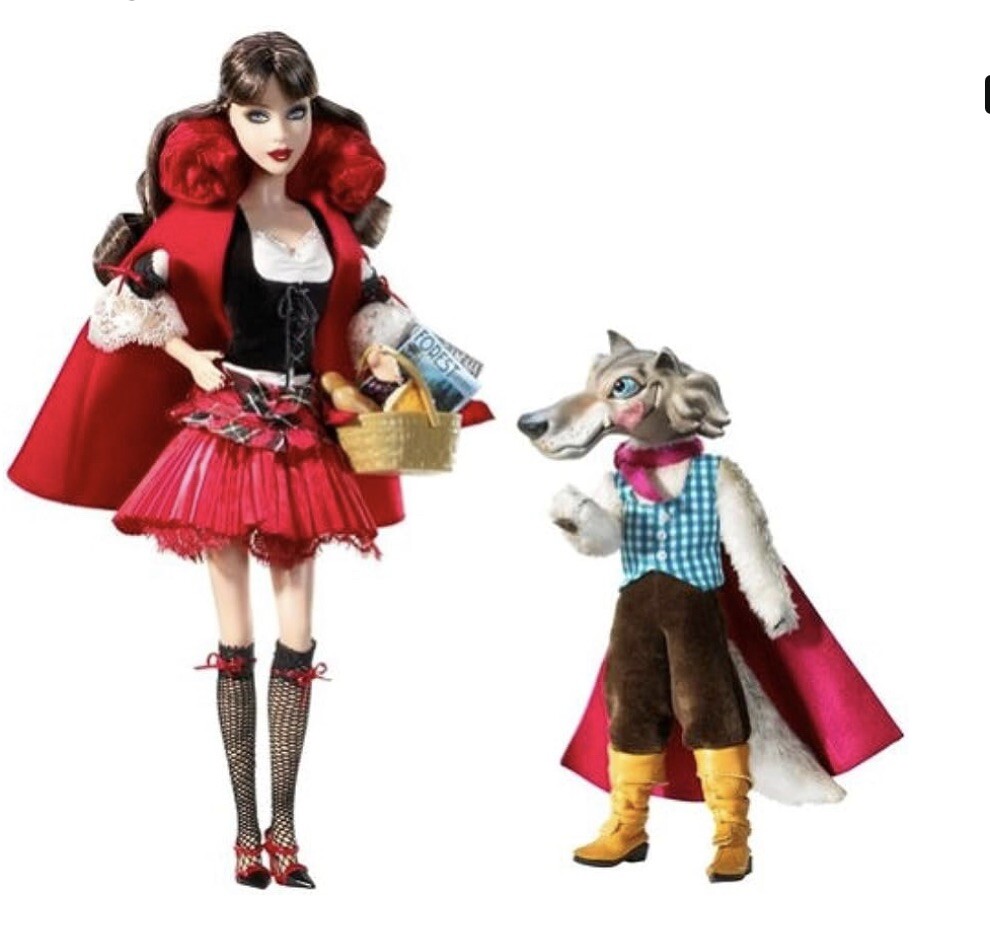 Mattel Caperucita Roja y el Lobo BARBIE DE COLECCIONISTA ETIQUETA PLATEADA 2008