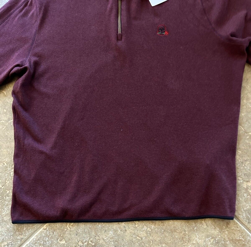 Robert Graham Rose Skull Half Zip Pullover Sweater Men's XL Bordeaux $145 NWT - Picture 6 of 9