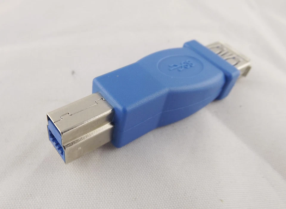 10x USB 3.0 A Female To B Male F/M Printer Data Converter Adapter Connector Blue - Image 3 of 4
