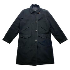 Fay Women's Quilted Long Polyester Coat | Vintage High End Designer Black Vtg