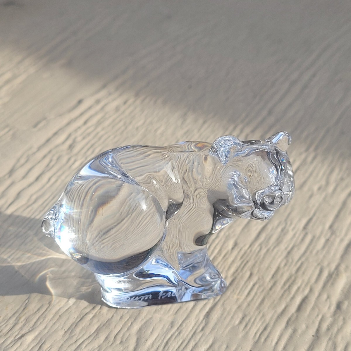 Daum オブジェ Daum Crystal Pig Figurine Signed Daum France 2
