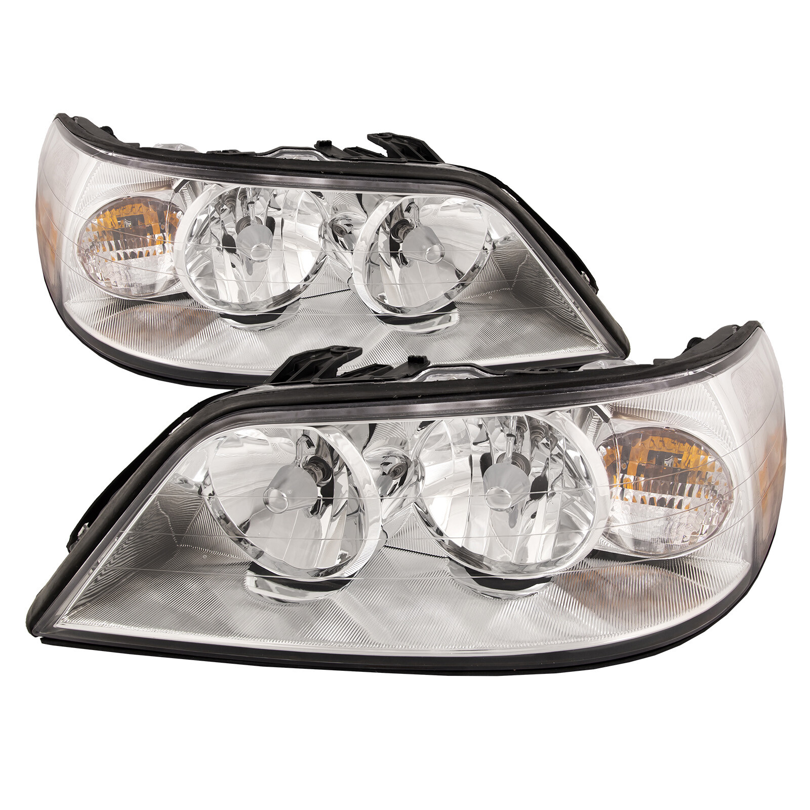 Fits 05-09 Lincoln Town Car Headlights Headlamps Pair Set Halogen