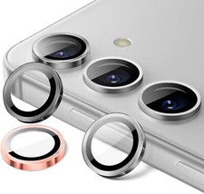 9H Tempered Glass Camera Lens Protector Metal Ring for Galaxy S24 S23 Ultra Plus