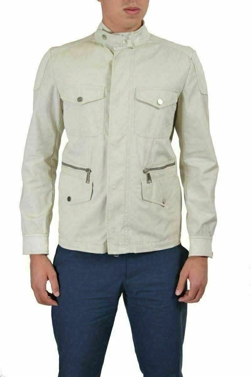 Базовая куртка Richmond Denim цвета слоновой кости с отделкой из искусственной кожи на молнии US S IT 48 13990₽