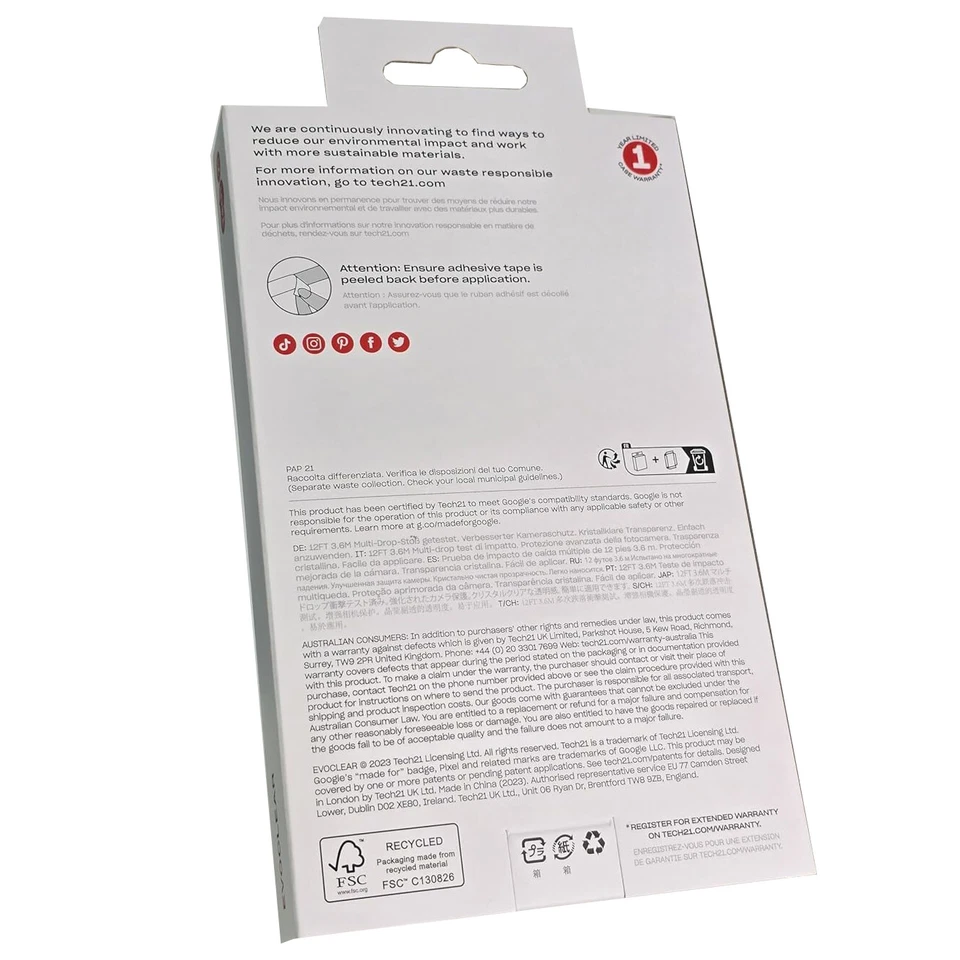 Tech21 EvoClear Tough Rear Case Cover for Google Pixel Fold - Transparent - Image 3 of 4