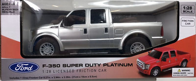 ford f-350 super duty platinum 1:28 licensed friction car - silver