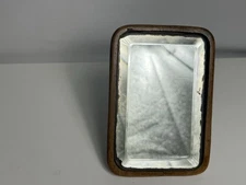 Antique French Shaving Mirror W/Beveled Glass