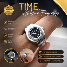 Silver Ring Watch Adjustable Quartz Finger Watch Unisex Fashion Jewelry