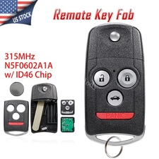 Replacement Flip Remote Car Key Fob 4B N5F0602A1A for Acura MDX RDX 2007 - 2013