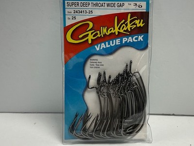 Gamakatsu Super Deep Throat Wide Gap Hooks 3/0