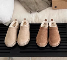 U G ❅Classic Micro Mini Chestnut Women’s Boots Booties Suede Slipper Auth US 10