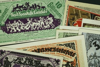 10x Gran dinero de emergencia Bielefeld: 1000 marcos a 10 billones de marcos 1923