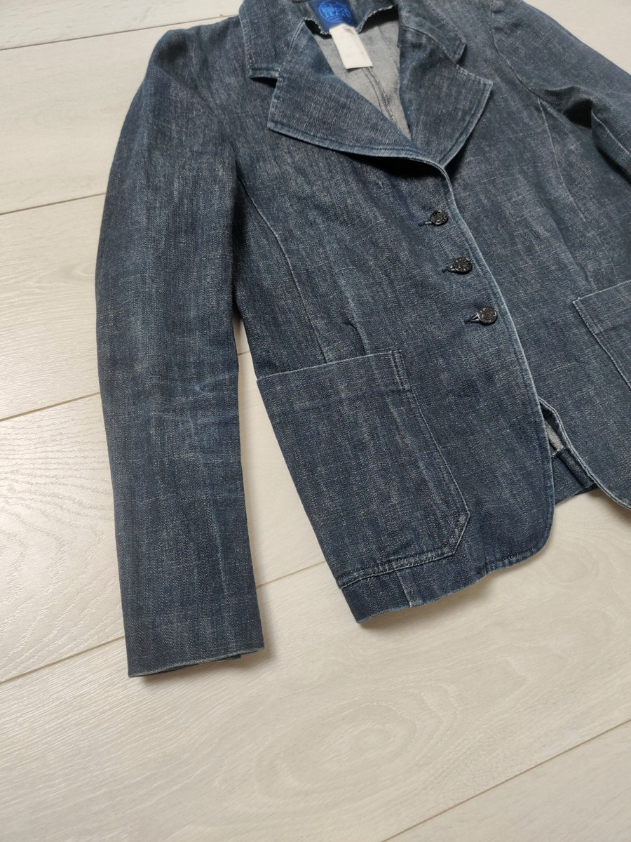 Kenzo Jeans Denim Blazer Jacket Women Size 42 Cotton Designer Japanese style View 2