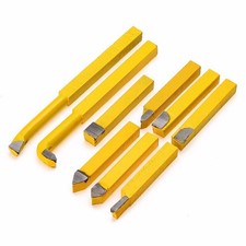9pcs 8mm Metal Lathe Turning Tools Carbide Tip Tipped Cutter Bit Cutting Kits UK