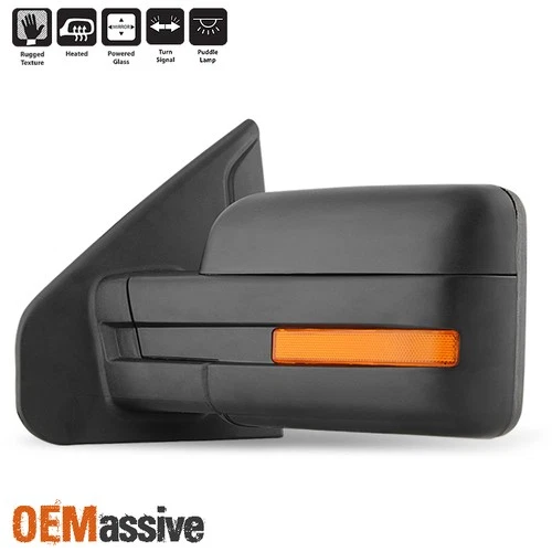 Fit 2007-2014 Ford F150 Power Heated Puddle LED Signal Driver Left Side Mirror