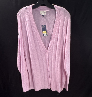 Universal Thread Women's Pink  V-Neck Button Knit Cardigan Sweater XL Regular