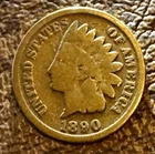 1890 Indian Cent Penny Circulated Uncertified US Coin Semi