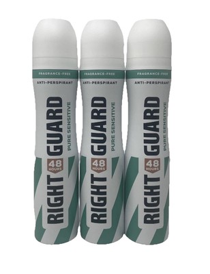 RIGHT GURAD PURE SENSITIVE ANTI-PERSPIRANT 250 ml  { 3 Bottles } FREE SHIPPING 