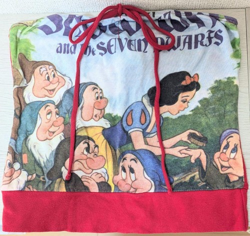 m86 Disney Snow White Dwarfs Halterneck Top S Red Cotton Vintage Near Mint