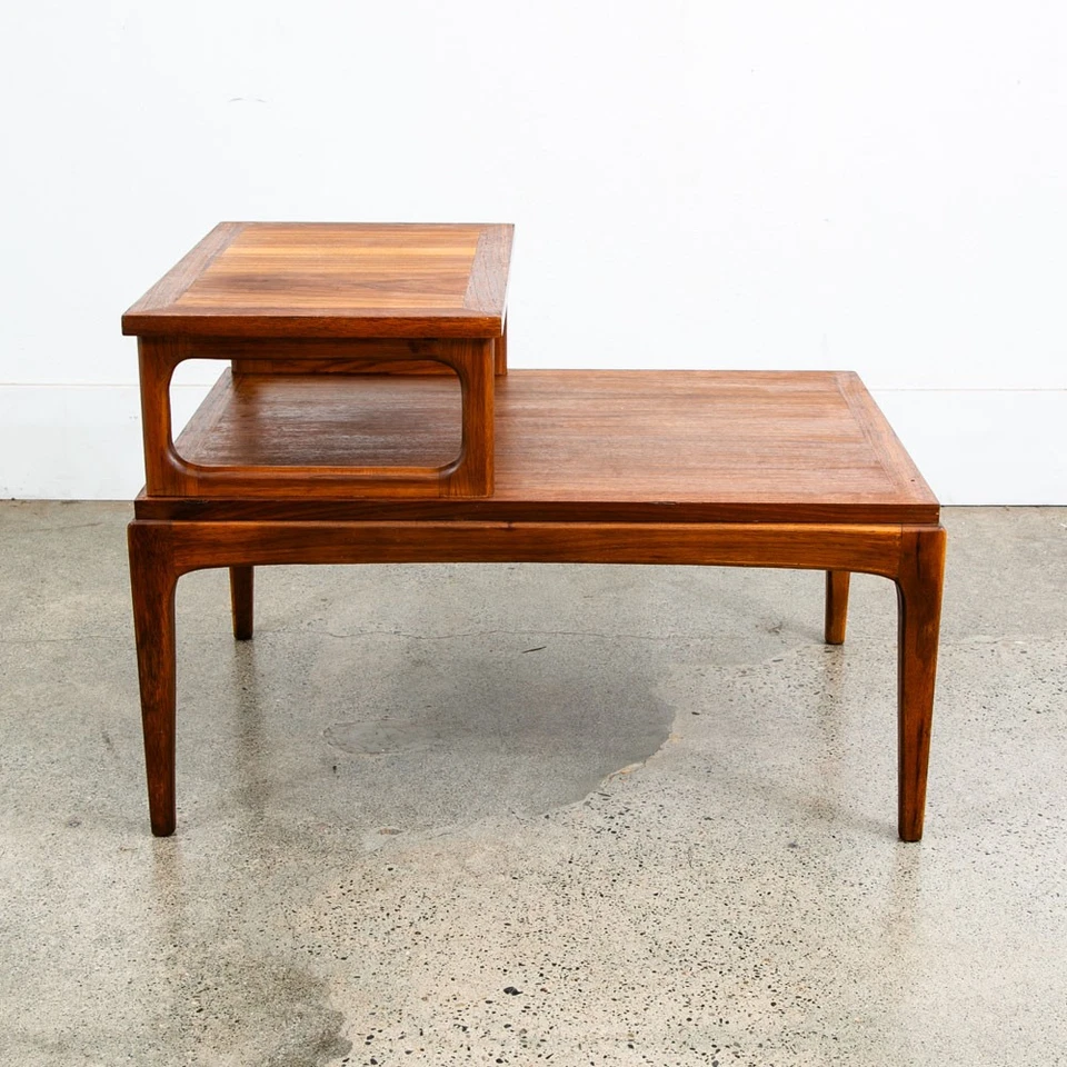 Mid Century Modern Nightstand End Side Table Lane Step up Walnut Vintage Drexel - Image 2 of 4