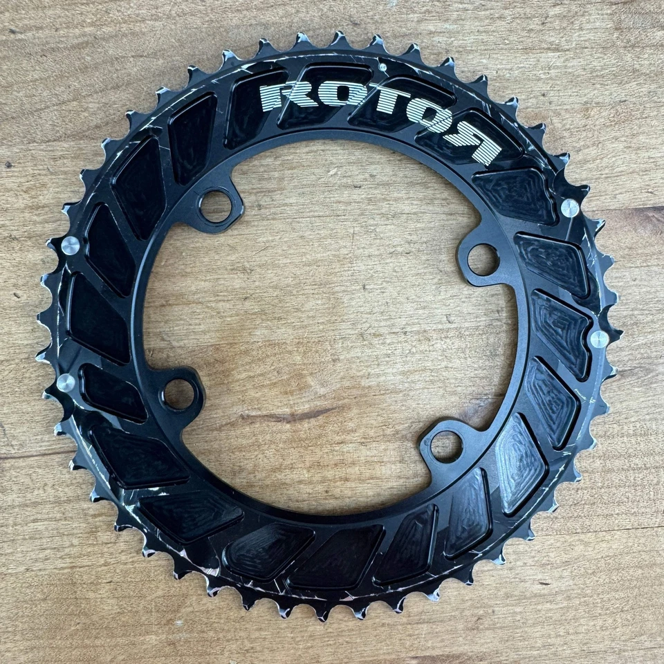 Light Use! Rotor Round Fits Sram AXS 4-Bolt 107BCD 48/35t 12-Speed Chainring Set - Image 4 of 4