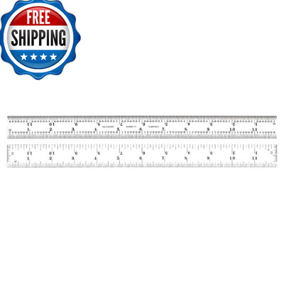 Starrett Spring Tempered Steel Rule with Satin Chrome Finish, Quick Reading and