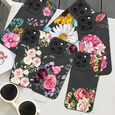 Flower Tough TPU Phone Case Cover For iPhone Air 14Pro 17 Samsung Galaxy S25 S23
