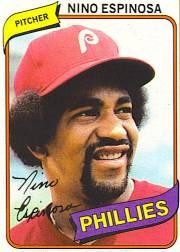 1980 Phillies Burger King Topps Baseball Card #17 Nino Espinosa