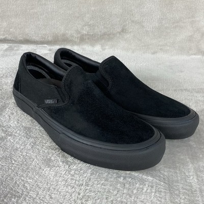 Vans Pro Slip On Sneaker Skate Shoes Men Black Suede UltraCush NEW