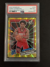2023 Panini Donruss Rated Rookie Amen Thompson #206 Holo Yellow Laser 25/25