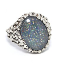 Matrix opal triplet large flashy Sterling Silver ring size 9.5